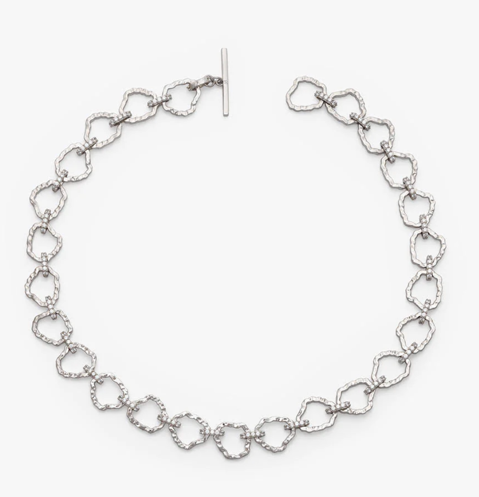 BR.NL.21936-940:: S.O.B.NECKLACE BRASS -SILVER PLATED.25