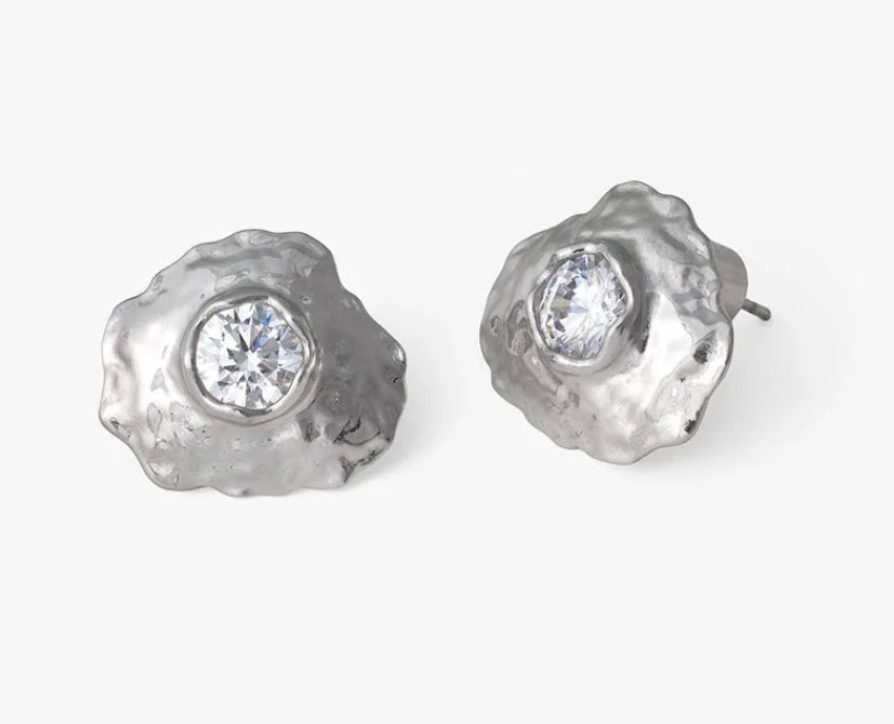 BR.ER.21936-1020:: CANNONBOROUGH STUD BRASS-SILVER EARRING.25