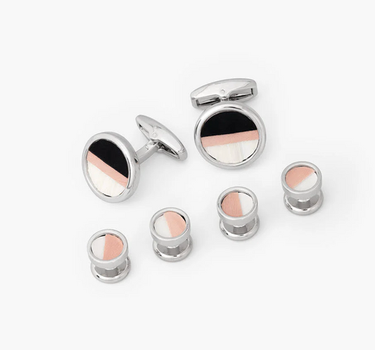 BR.CL.21936-160:: CROOKED ISLAND CUFF LINKS & STUD SET.25